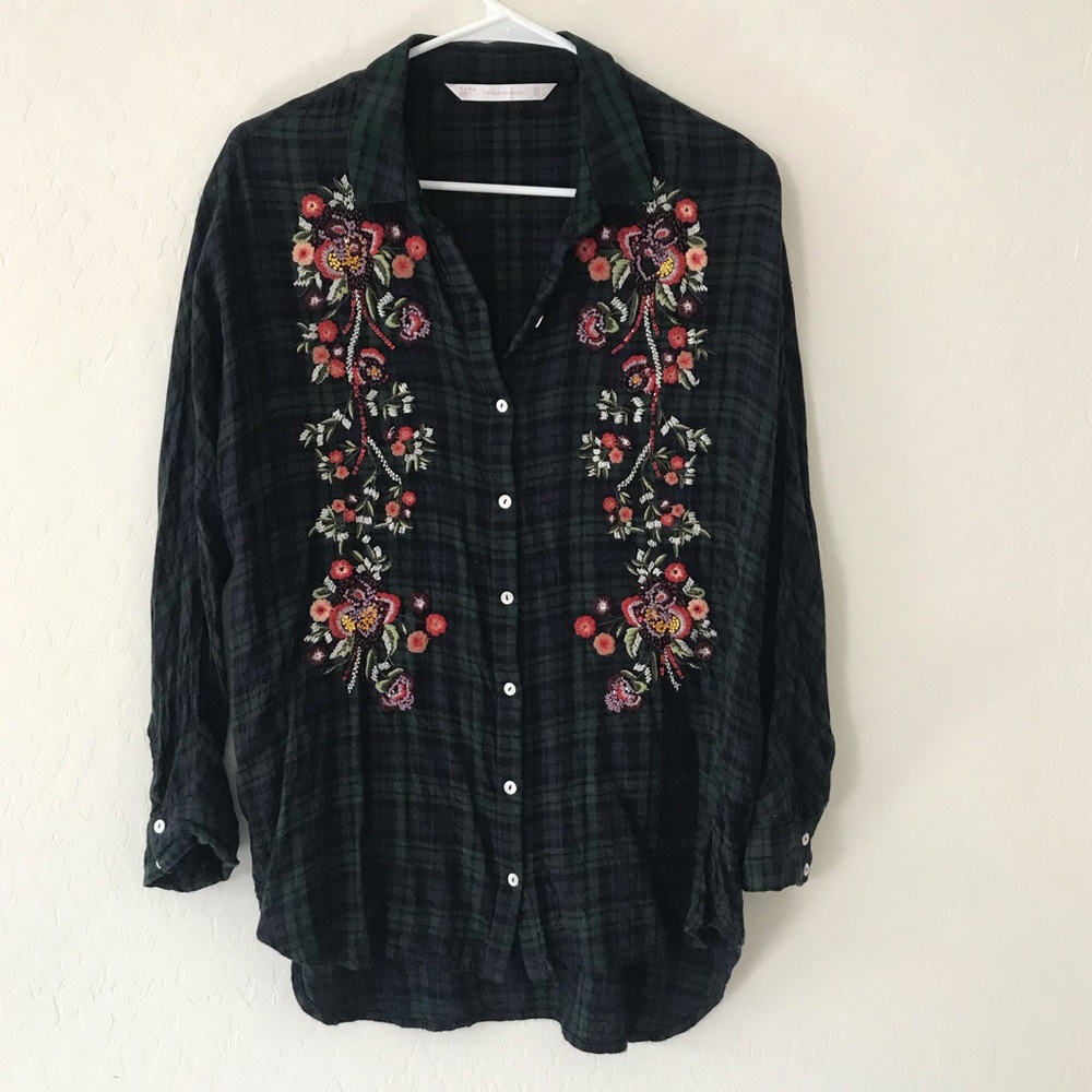 Zara Embroidered Flannel